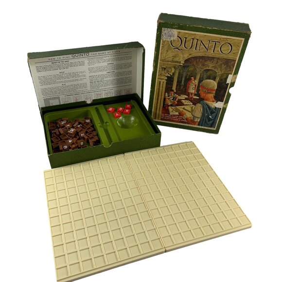 Vintage 1968 Quinto Bookshelf Game Strategy Missing Tiles Incomplete - Picture 1 of 9